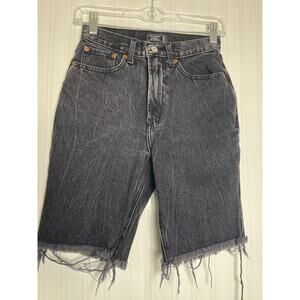 Abercrombie and Fitch Raw Hem High Rise Shorts Womens Size 24 Washed Black Urban